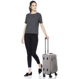 AmazonBasics Belltown Softside Rolling Spinner Suitcase Luggage - 21-Inch, Heather Grey