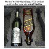 Waterproof Heavy Duty Wheeled Alcohol Travel Case - Beer And Wine Carrying Case Includes Custom Foam Insert Bottle Holder