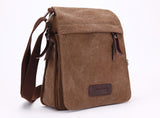 Berchirly Small Vintage Canvas+Leather Messenger Cross body bag Pack Organizer for Travel Hiking Climbing