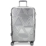 Badgley Mischka Contour Hard Expandable Spinner Luggage Set (2 Piece) (Silver, 20"/28")