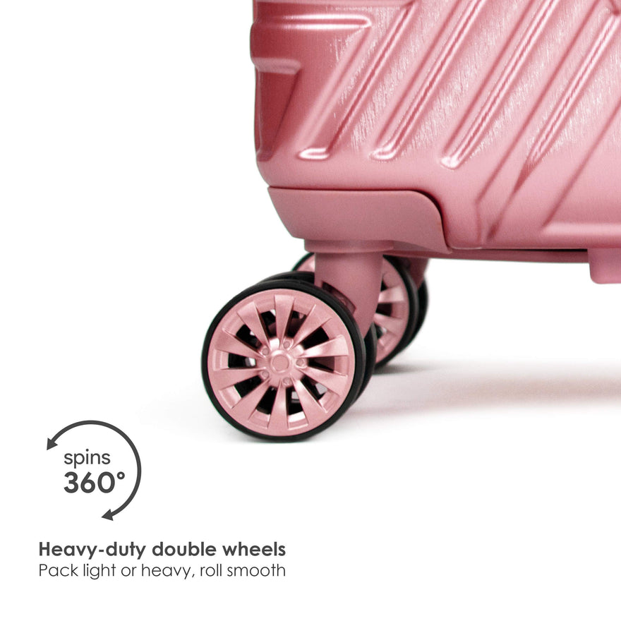 Badgley Mischka Contour Hard Expandable Spinner Suitcase (Rose Gold, 25