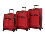 Steve Madden Luggage 3 Piece Softside Spinner Suitcase Set Collection (Rockstar Red, One Size)
