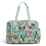 Vera Bradley Signature Cotton Deluxe Weekender, Mint Flowers
