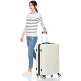 AmazonBasics Geometric Travel Luggage Expandable Suitcase Spinner with Wheels and Built-In TSA Lock, 31.5 Inch - Cream