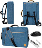 Blue 10" to 12-inch Convertible Laptop Bag, Mouse, USB HUb for HP EliteBook, Pro Slate 12, Elite X2, Spectre, Pavilion