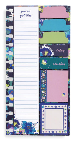 Vera Bradley Planner Sticky Notes, 9 Pack with 3 Sizes and 30 Sheets/Pad, Moonlight Garden