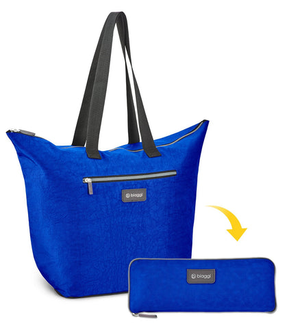 Biaggi Zipsak Micro-Fold Shopper - 16-inch Tote - As Seen on Shark Tank - Cobalt Blue