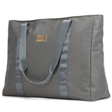 BADGLEY MISCHKA Nylon Travel Tote Weekender Bag - Lightweight Packable Travel Bag (Grey)