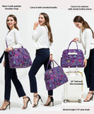 Lily & Drew Carry On Weekender Overnight Travel Shoulder Bag for 15.6 Inch Laptop Computers for Women (Purple-Peace-Hearts)