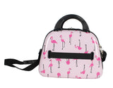 Betsey Johnson Hardside Cosmetic Case - Lightweight Small Size Hardshell Travel Hand Makeup Bag - Adjustable Shoulder Strap - Bag for Women and Girls - Multi-Functional Case (Flamingo Strut)