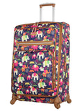 Lily Bloom Luggage 3 Piece Softside Spinner Suitcase Set Collection (Elephant Rain)