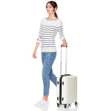 AmazonBasics Geometric Luggage 18-inch international carry-on, Cream