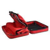 Biaggi Zipsak Micro Fold Spinner Carry-On Suitcase - 22-Inch Luggage - As Seen on Shark Tank - Red