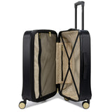 Badgley Mischka Diamond Hard Expandable Spinner Suitcase (Black, Medium)
