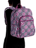 Vera Bradley Campus Tech Backpack, Signature Cotton (Purple/Lilac Medallion, One Size)