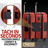 TACH TUFF 3-Piece Hardcase Connectable Luggage & Carryon Travel Bag Set | Rolling Suitcase with Patented Built-In Connecting System | Easily Link & Carry 9 Bags At Once (wine red)
