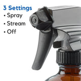 1790 Amber Glass Spray Bottle Set