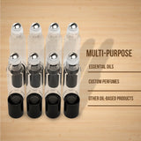 8 Pack Essential Oil Bottles [Metal Chrome Roller Ball] FREE Plastic Pippette 10ml Refillable Glass Bottles For Fragrance Perfume Essential Oil - Empty Perfume & Essential Oil Bottle (Clear Color)