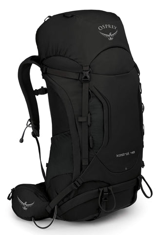 Osprey Packs Kestrel 48 Backpack, Black, Medium/Large