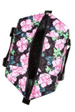 Betsey Johnson Nylon Quilted Black Floral Zip Heart Pocket Charm Detail Weekender Travel Bag