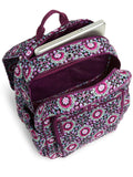 Vera Bradley Campus Tech Backpack, Signature Cotton (Purple/Lilac Medallion, One Size)