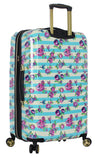 Betsey Johnson 26 Inch Checked Luggage Collection - Expandable Scratch Resistant (ABS + PC) Hardside Suitcase - Designer Lightweight Bag with 8-Rolling Spinner Wheels (Stripe Floral Hummingbird)