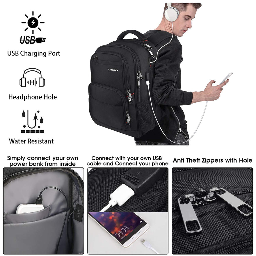 Extra Large Backpack, 17.3 inch Travel Laptop Computer Backpack for Men ...