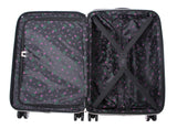 Betsey Johnson 30 Inch Checked Luggage Collection - Expandable Scratch Resistant (ABS + PC) Hardside Suitcase - Designer Lightweight Bag with 8-Rolling Spinner Wheels (Stripe Roses)
