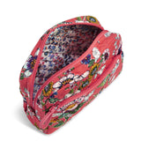 Vera Bradley Women's Signature Cotton Medium Cosmetic Makeup Bag, Coral Floral, One Size