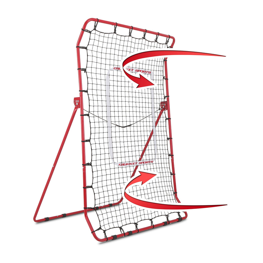 Rukket Pitch Back Baseball/Softball Rebounder PRO | Pitching and Throwing Practice Partner | Adjustable Angle Pitchback Trainer