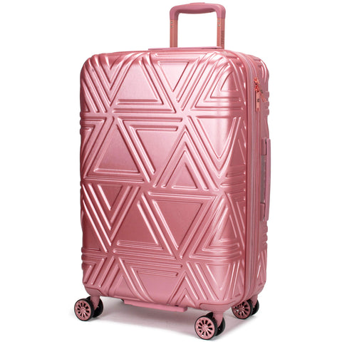Badgley Mischka Contour Hard Expandable Spinner Suitcase (Rose Gold, 25")