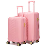 Badgley Mischka Diamond Hard Expandable Spinner Luggage Set (2 Piece) (Pink, 20"/24")