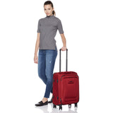 AmazonBasics Expandable Softside Carry-On Spinner Luggage Suitcase With TSA Lock And Wheels - 21 Inch, Red
