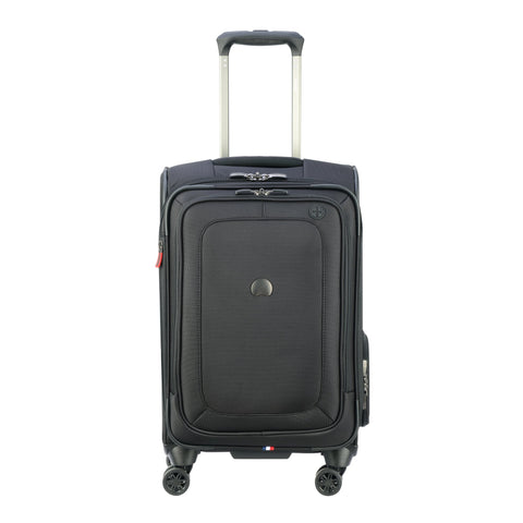 DELSEY Paris Cruise Lite Softside Carry-On Exp. Spinner Suiter Trolley, BLACK