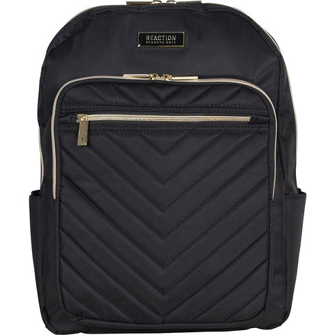 Kenneth Cole Reaction Women'S Chevron Quilted Polyester Twill 15.6" Laptop Backpack, Black, One