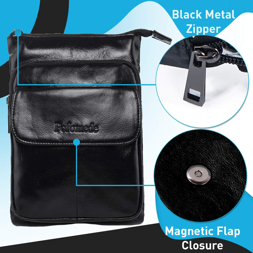  Small Messenger Bag for Men Crossbody Shoulder Bags Crossover  Purses and Handbags Mini Cross Body Satchel Bag (Men Handbag for Black)