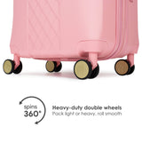 Badgley Mischka Diamond Hard Expandable Spinner Carry-on Suitcase (Pink)