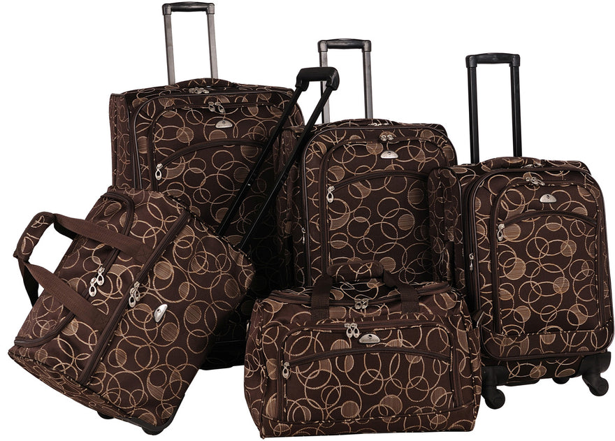 American Flyer Swirl 5 Piece Spinner Luggage Set