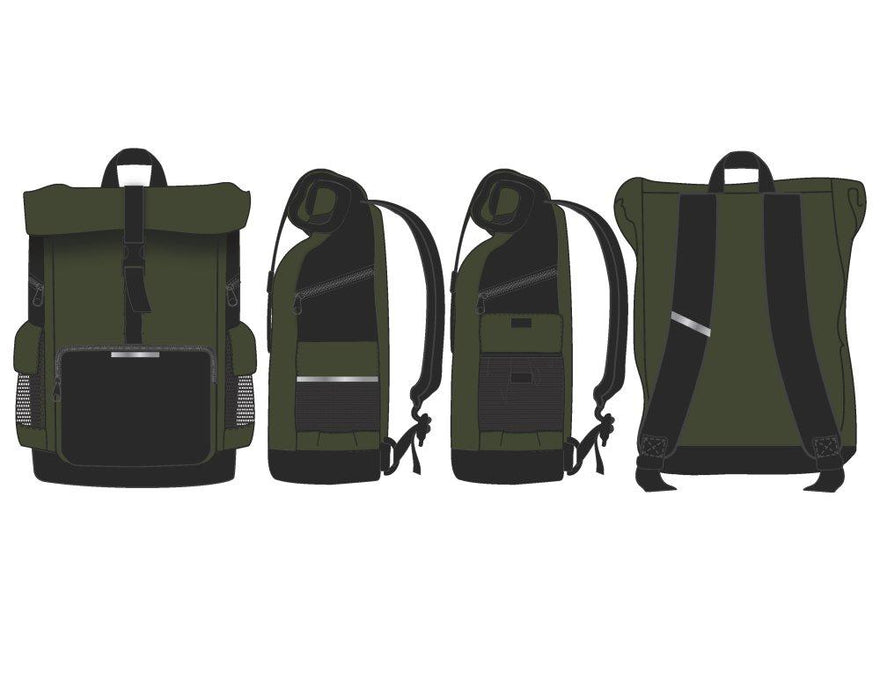 Green Rolltop Backpack  Men'S Green Backpack