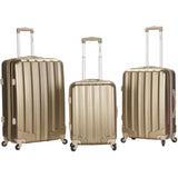 Rockland Luggage Santa Fe Metallic 3 Piece Polycarbonate Spinner Luggage Set