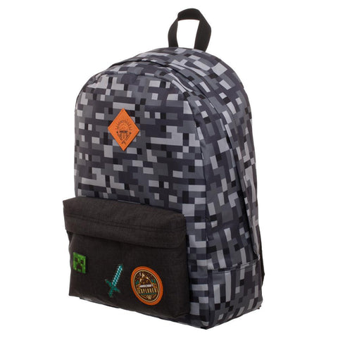 Minecraft Backpack  Minecraft Camo Grey Backpack