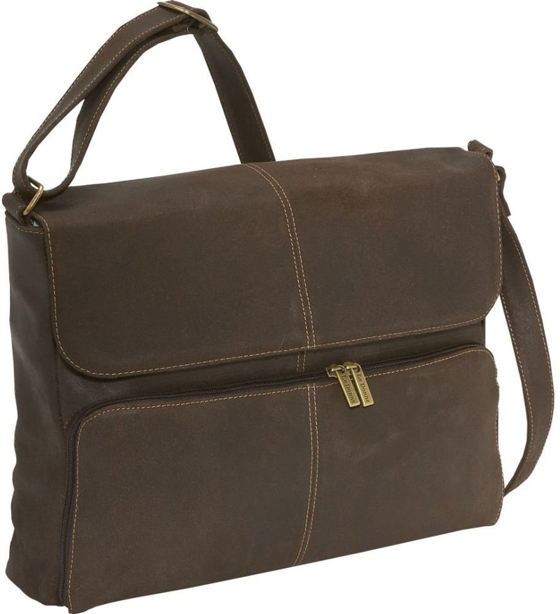 LeDonne Leather Distressed Quarter Flap Messenger