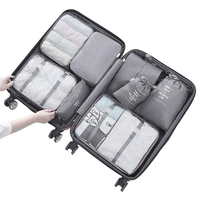 8PCS Luggage Packing Organizers Travel Accessories Package Bags Outdoor Supplies Shoes Clothes