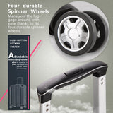 Coolife Luggage Aluminium Frame Suitcase with TSA Lock 100% PC (M(24in), Silver)