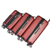 Olympia Sidewinder 3 Piece Luggage Set 21/25/29 Inch, Wine