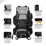 TETON Sports Explorer 4000 Internal Frame Backpack; High-Performance Backpack for Backpacking, Hiking, Camping; Metallic Silver
