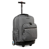J World New York Sunrise 18-inch Rolling Backpack - Grey Solid Polyester