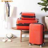 AmazonBasics Geometric Luggage - 2 piece Set (55cm, 78cm), Orange