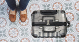 Bundle - 2 items: VinGardeValise 8 Bottle Wine Travel Suitcase with Personalizable nameplate, FlyWithWine Digital Luggage Scale - Silver