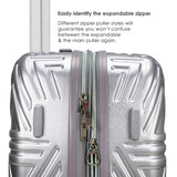 Badgley Mischka Contour Hard Expandable Spinner Luggage Set (2 Piece) (Silver, 20"/28")